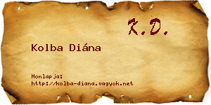 Kolba Diána névjegykártya