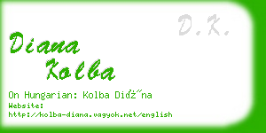 diana kolba business card